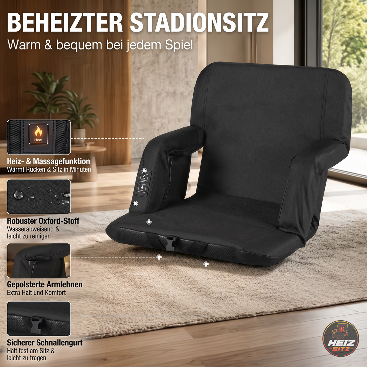 HeizSitz™ - Tragbarer beheizter Stuhl